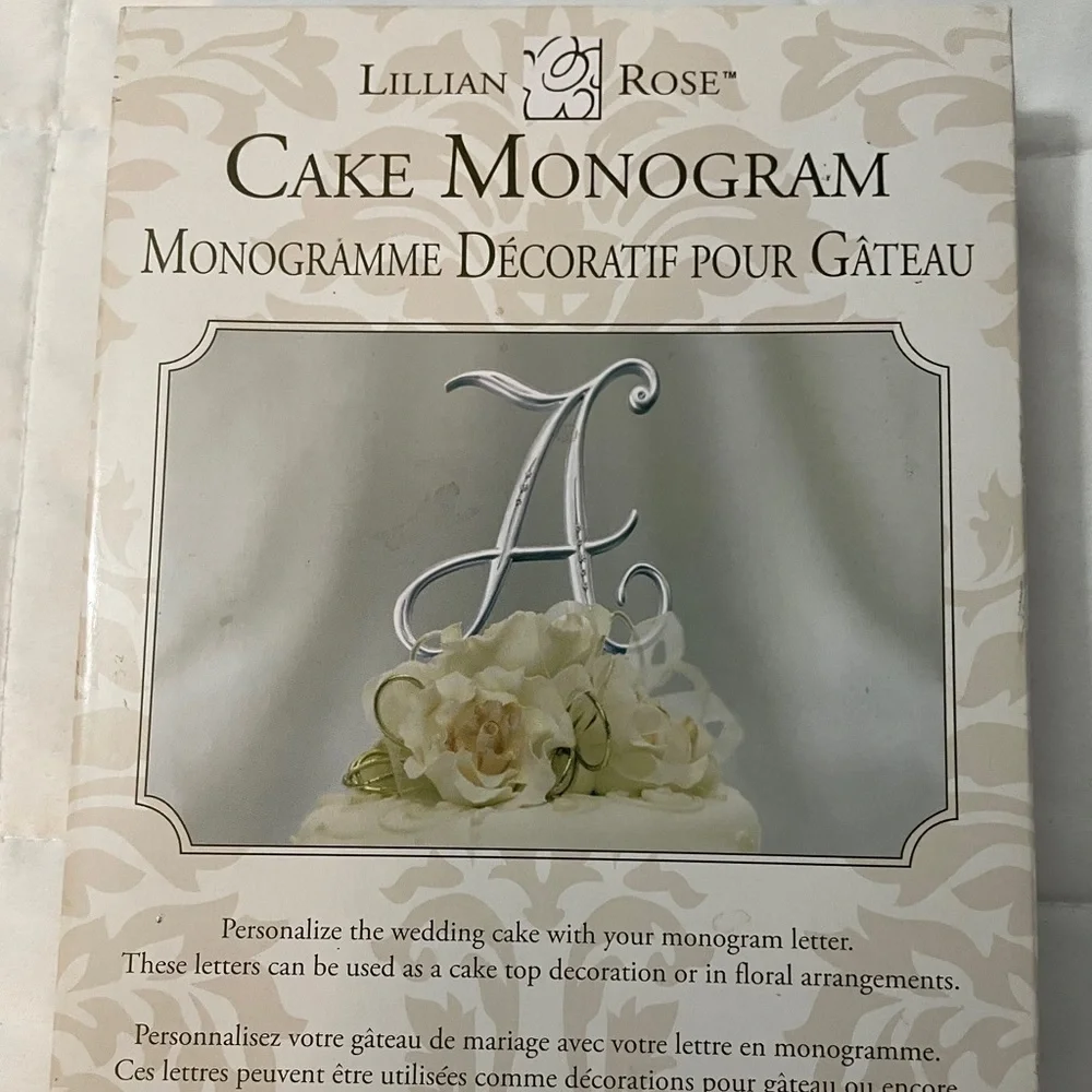 LILLIAN ROSE Letter M CAKE MONOGRAM Rhinestone Topper Decoration